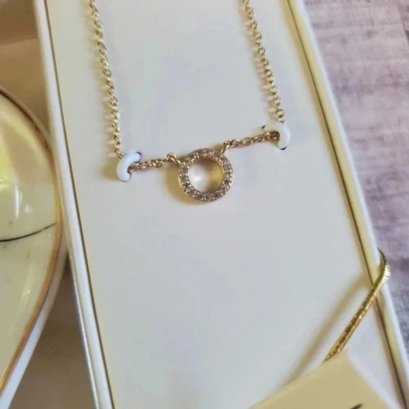 "Thankful" 2pc Pave Circle Necklace & Trinket Tray Set - Picture 3 of 5